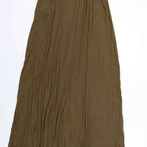 Zara Womens Green Polyester Maxi Skirt Size M