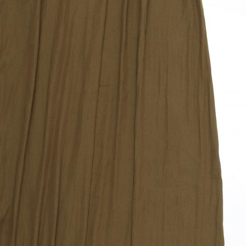 Zara Womens Green Polyester Maxi Skirt Size M