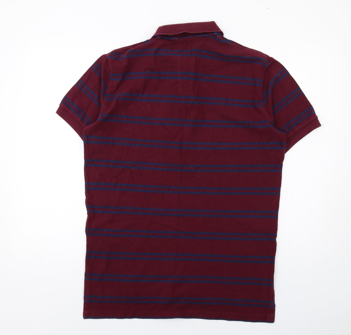 Polo Ralph Lauren Mens Red Striped Cotton Polo Size L Collared Button