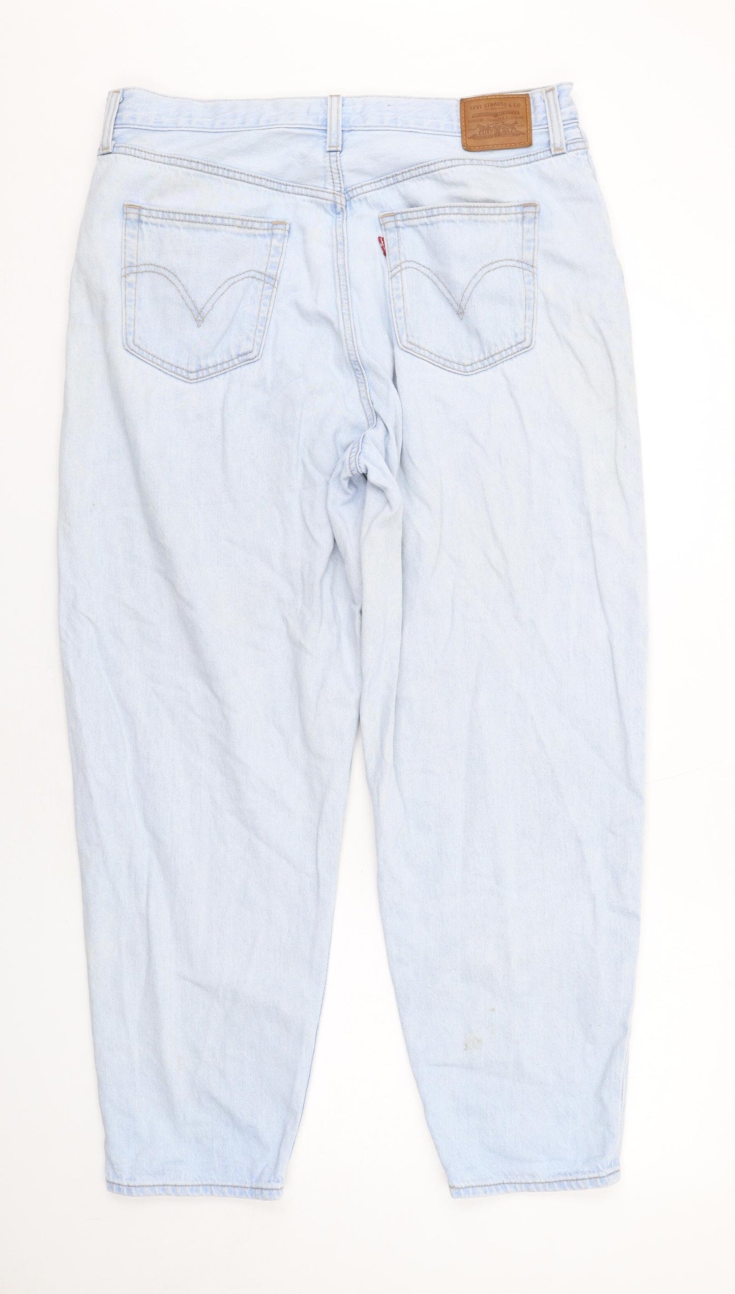 Levi's Womens Blue Cotton Mom Jeans Size 14 L29 in Regular Zip