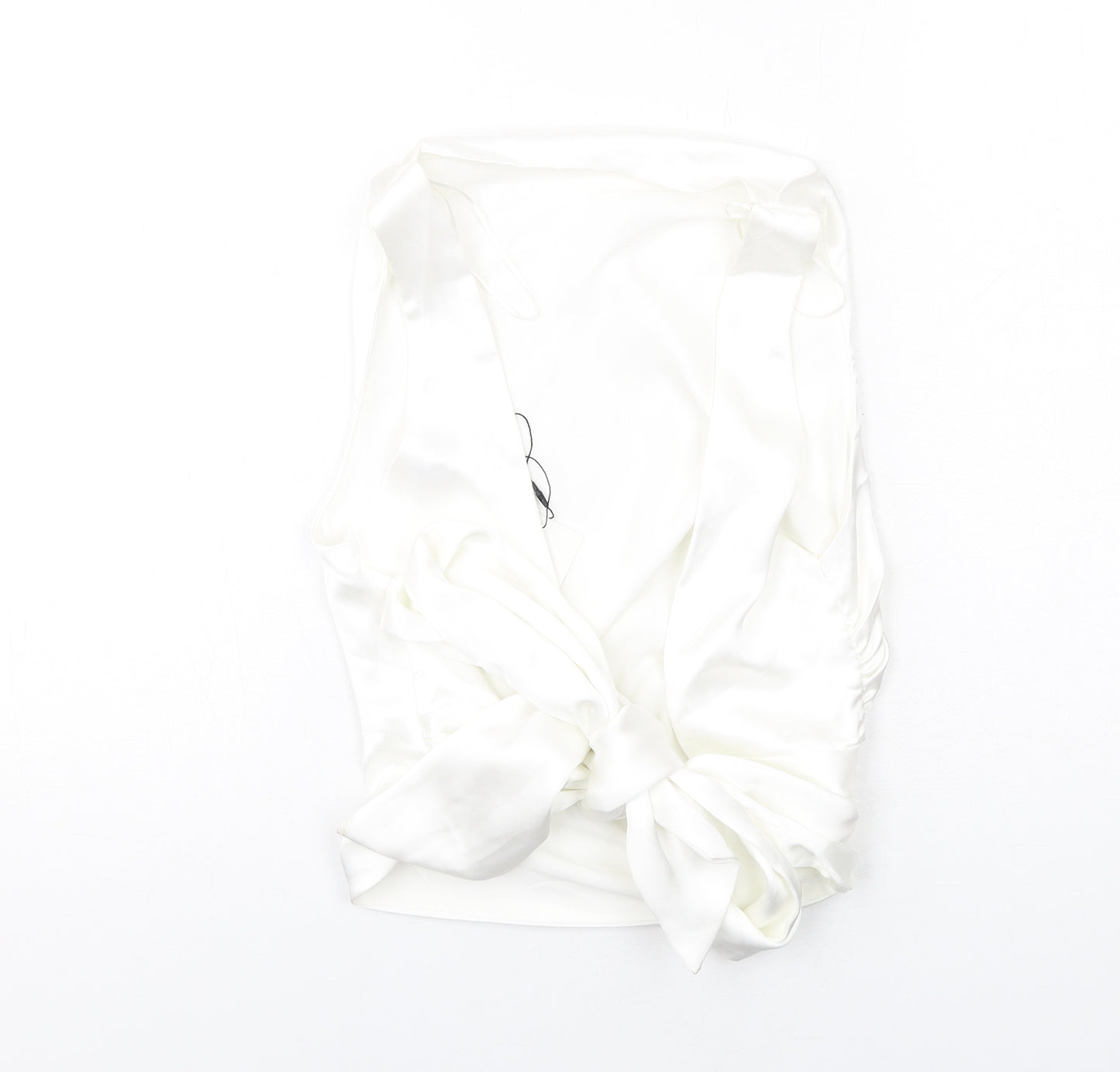 Zara Womens White Polyester Basic Tank Size M Round Neck - Open Back