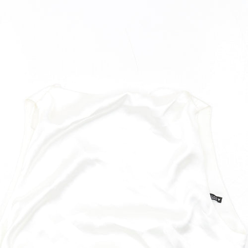 Zara Womens White Polyester Basic Tank Size M Round Neck - Open Back