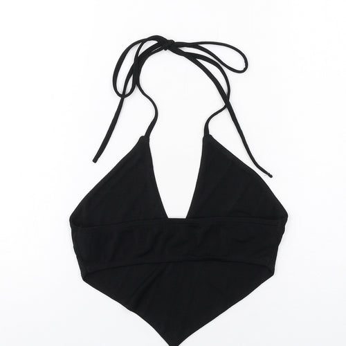 Motel Womens Black Polyester Cropped Tank Size S V-Neck