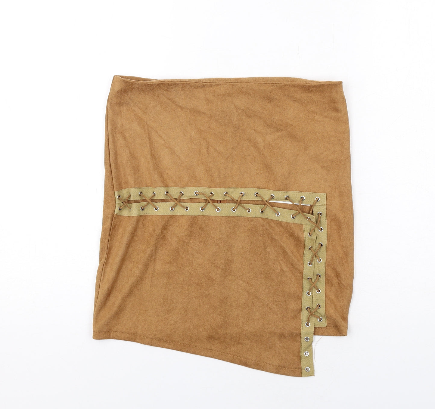 JCL Womens Brown Polyester A-Line Skirt Size M Zip