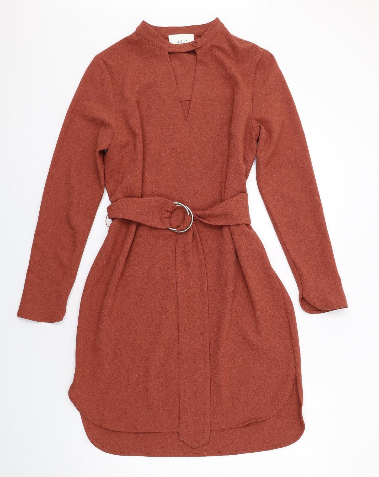 Just Female Womens Orange Polyester A-Line Size S Round Neck Pullover