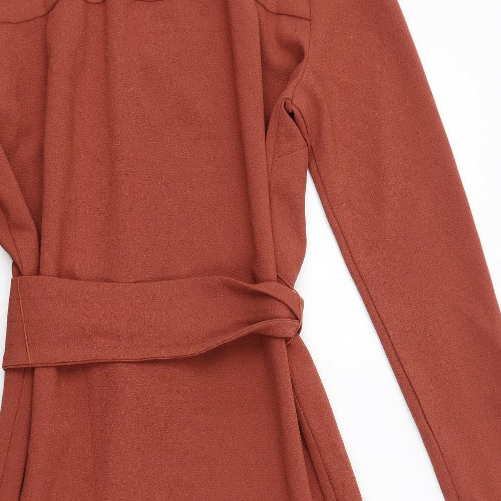 Just Female Womens Orange Polyester A-Line Size S Round Neck Pullover