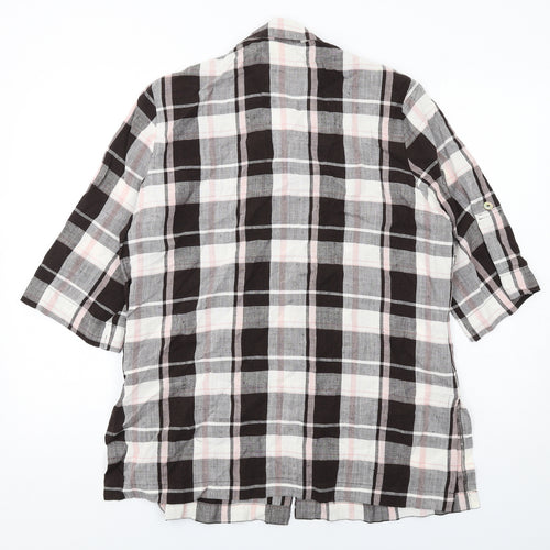 Eastex Womens Multicoloured Plaid Viscose Basic Button-Up Size 12 Collared
