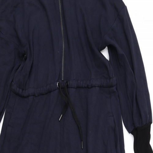 ME+EM Womens Blue Viscose Maxi Size 12 Mock Neck Zip