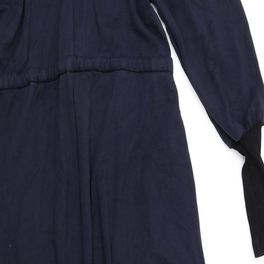 ME+EM Womens Blue Viscose Maxi Size 12 Mock Neck Zip