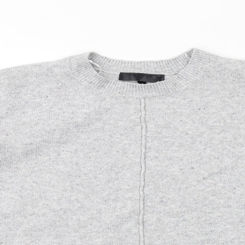 Topshop Womens Grey Round Neck Acrylic Pullover Jumper Size 10