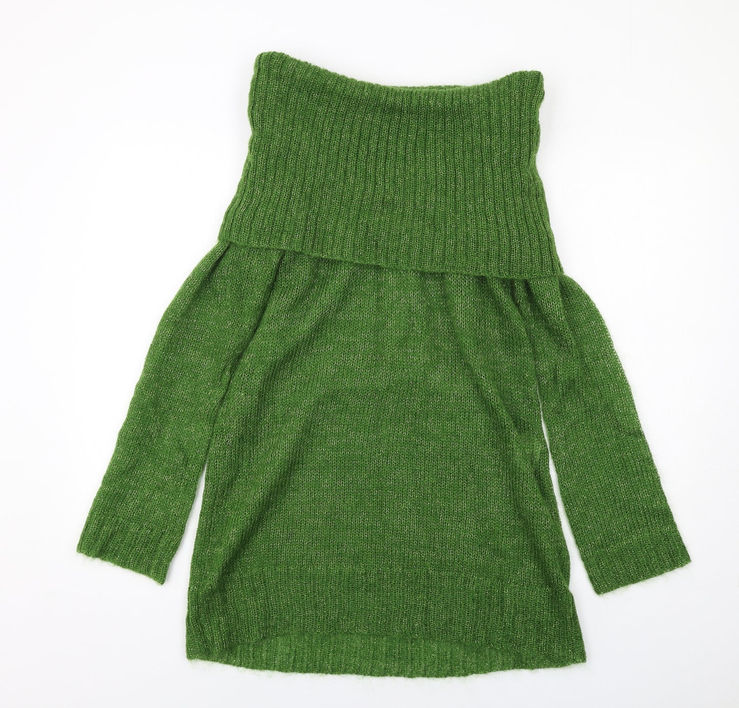H&M Womens Green Roll Neck Acrylic Pullover Jumper Size L