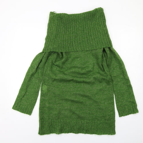 H&M Womens Green Roll Neck Acrylic Pullover Jumper Size L