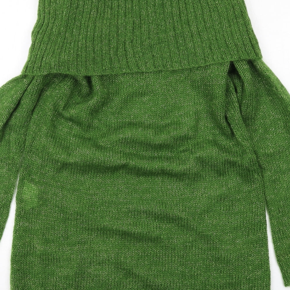 H&M Womens Green Roll Neck Acrylic Pullover Jumper Size L