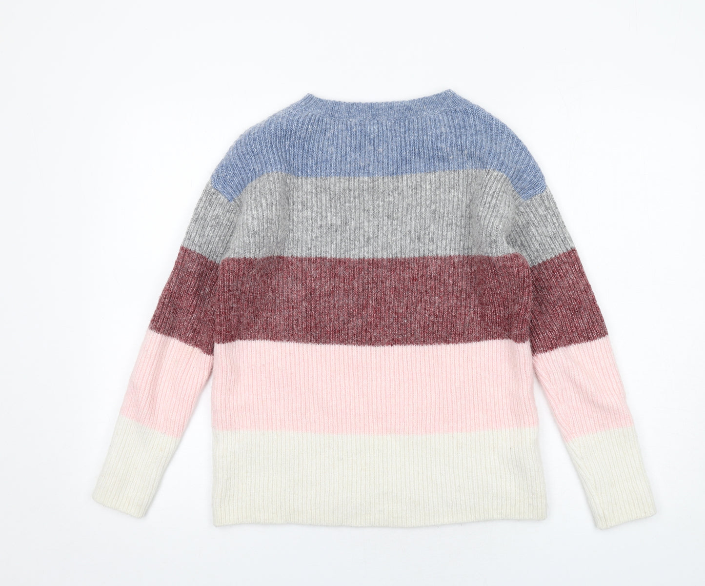 Fat Face Womens Multicoloured Round Neck Striped Polyamide Pullover Jumper Size 6