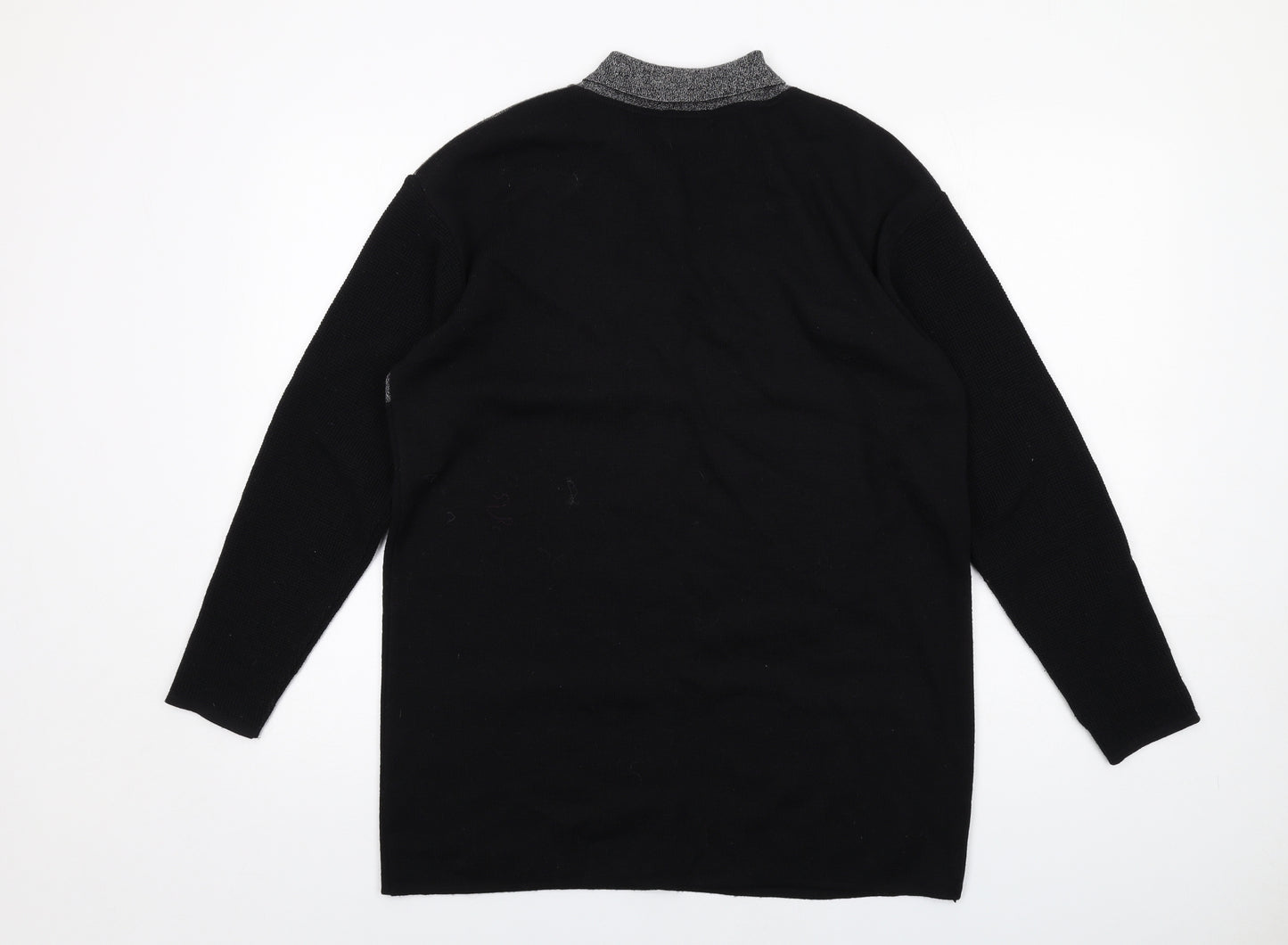 Gerry Weber Womens Black Collared Wool Cardigan Jumper Size 8