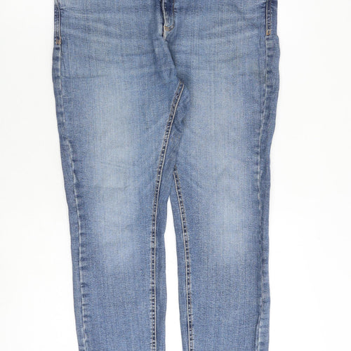 Pull&Bear Womens Blue Cotton Skinny Jeans Size 32 in L27 in Regular Zip