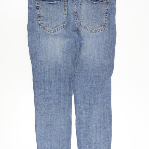 Pull&Bear Womens Blue Cotton Skinny Jeans Size 32 in L27 in Regular Zip
