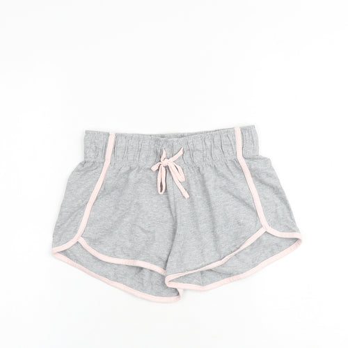 AriZona Womens Grey Cotton Hot Pants Shorts Size 6 Regular Drawstring