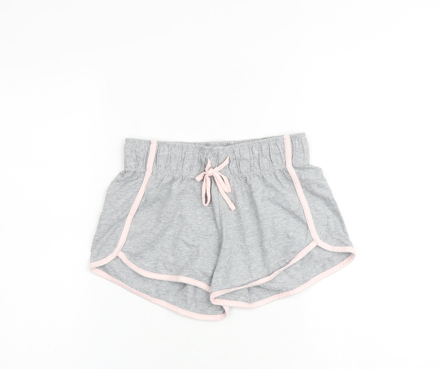 AriZona Womens Grey Cotton Hot Pants Shorts Size 6 Regular Drawstring