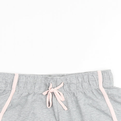 AriZona Womens Grey Cotton Hot Pants Shorts Size 6 Regular Drawstring