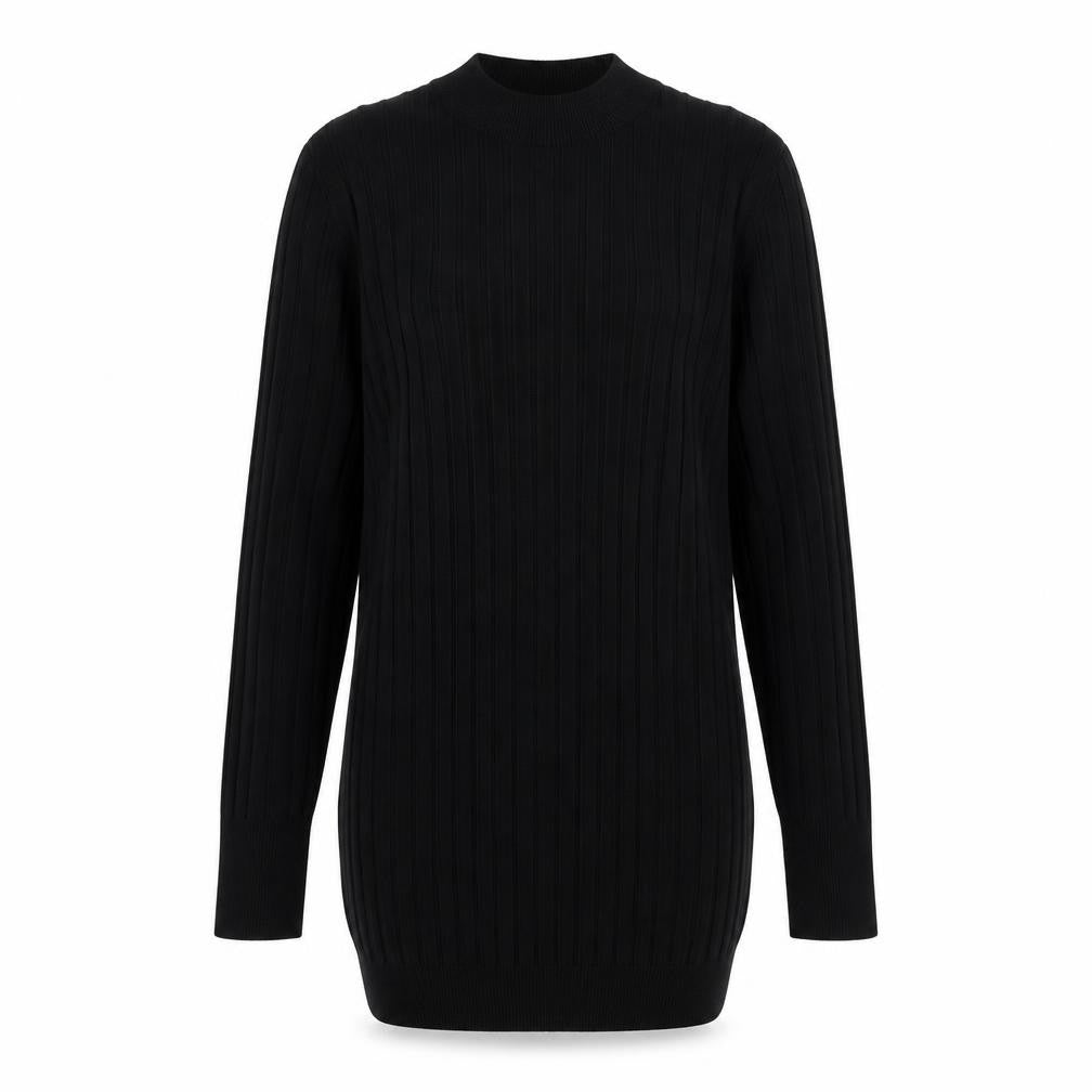 Front view of Inwear women’s black round neck viscose jumper, size S