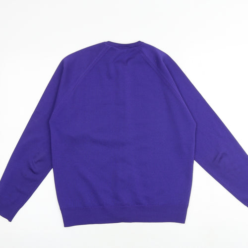 St Michael Womens Purple Round Neck Acrylic Cardigan Jumper Size 14