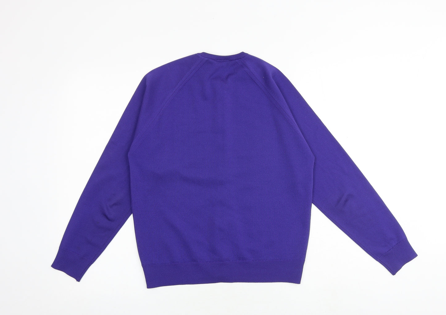 St Michael Womens Purple Round Neck Acrylic Cardigan Jumper Size 14