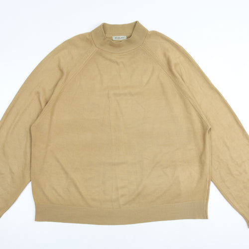 Berkertex Womens Brown High Neck Acrylic Pullover Jumper Size 22