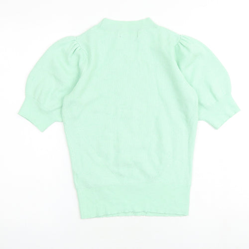 Marks and Spencer Womens Green Round Neck Viscose Pullover Jumper Size 10