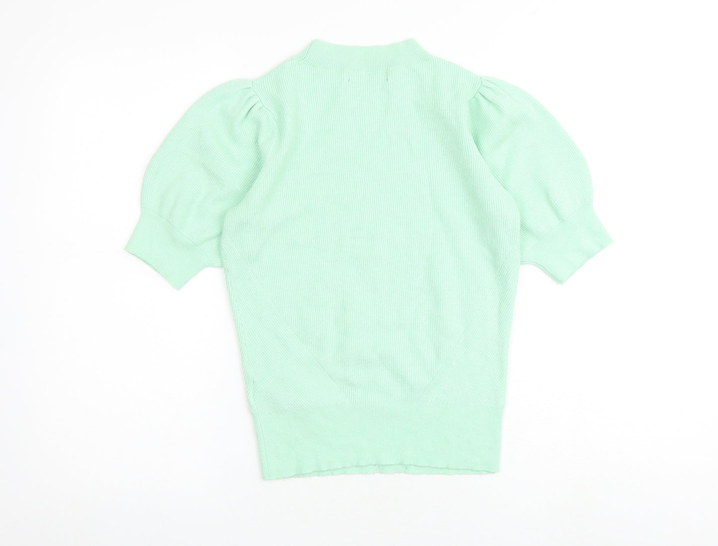 Marks and Spencer Womens Green Round Neck Viscose Pullover Jumper Size 10