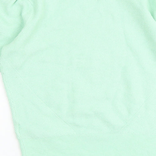 Marks and Spencer Womens Green Round Neck Viscose Pullover Jumper Size 10