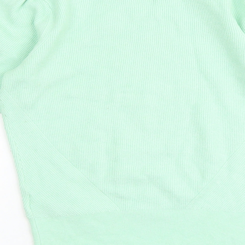 Marks and Spencer Womens Green Round Neck Viscose Pullover Jumper Size 10