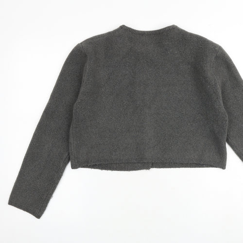 Zara Womens Grey Round Neck Acrylic Cardigan Jumper Size S