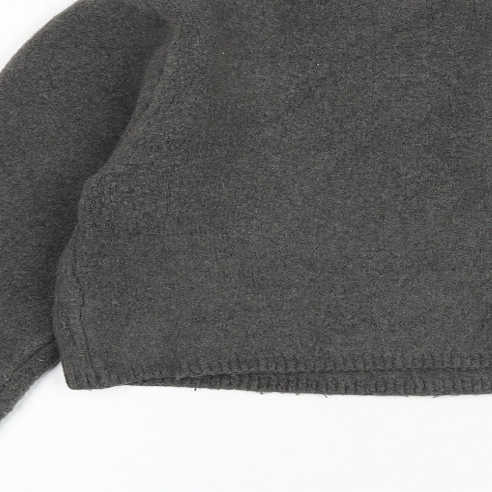 Zara Womens Grey Round Neck Acrylic Cardigan Jumper Size S