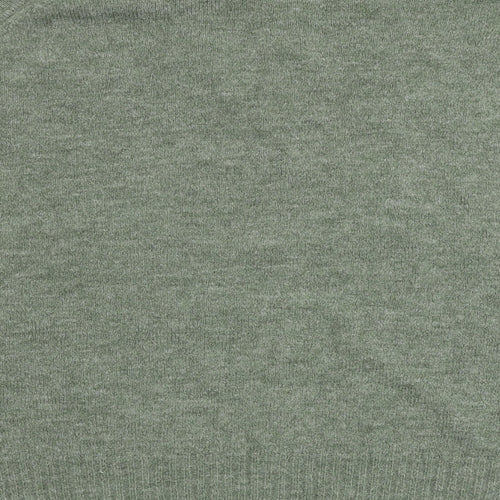 H&M Womens Green Round Neck Acrylic Pullover Jumper Size M