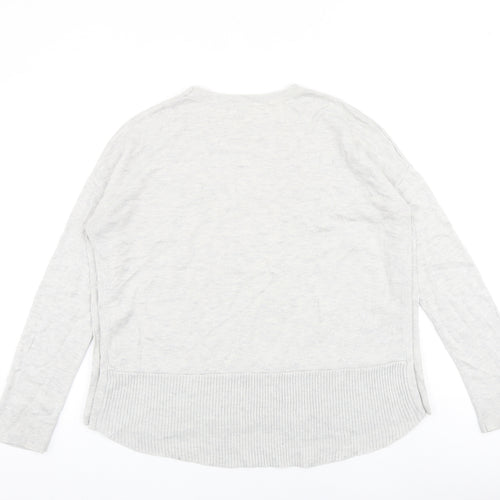 White Company Womens Grey Round Neck Viscose Pullover Jumper Size 10