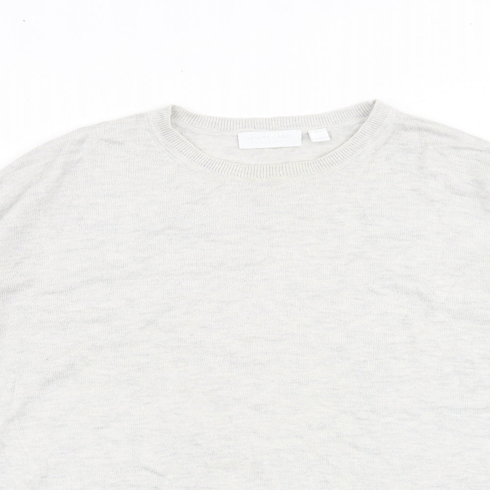 White Company Womens Grey Round Neck Viscose Pullover Jumper Size 10