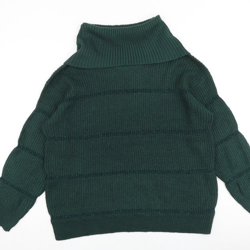 Be Loved Womens Green Roll Neck Acrylic Pullover Jumper Size XL