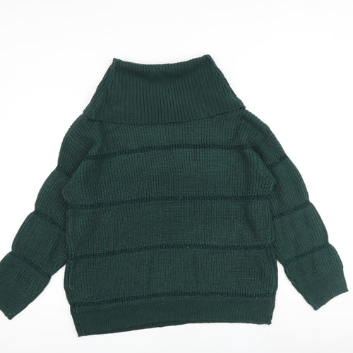 Be Loved Womens Green Roll Neck Acrylic Pullover Jumper Size XL