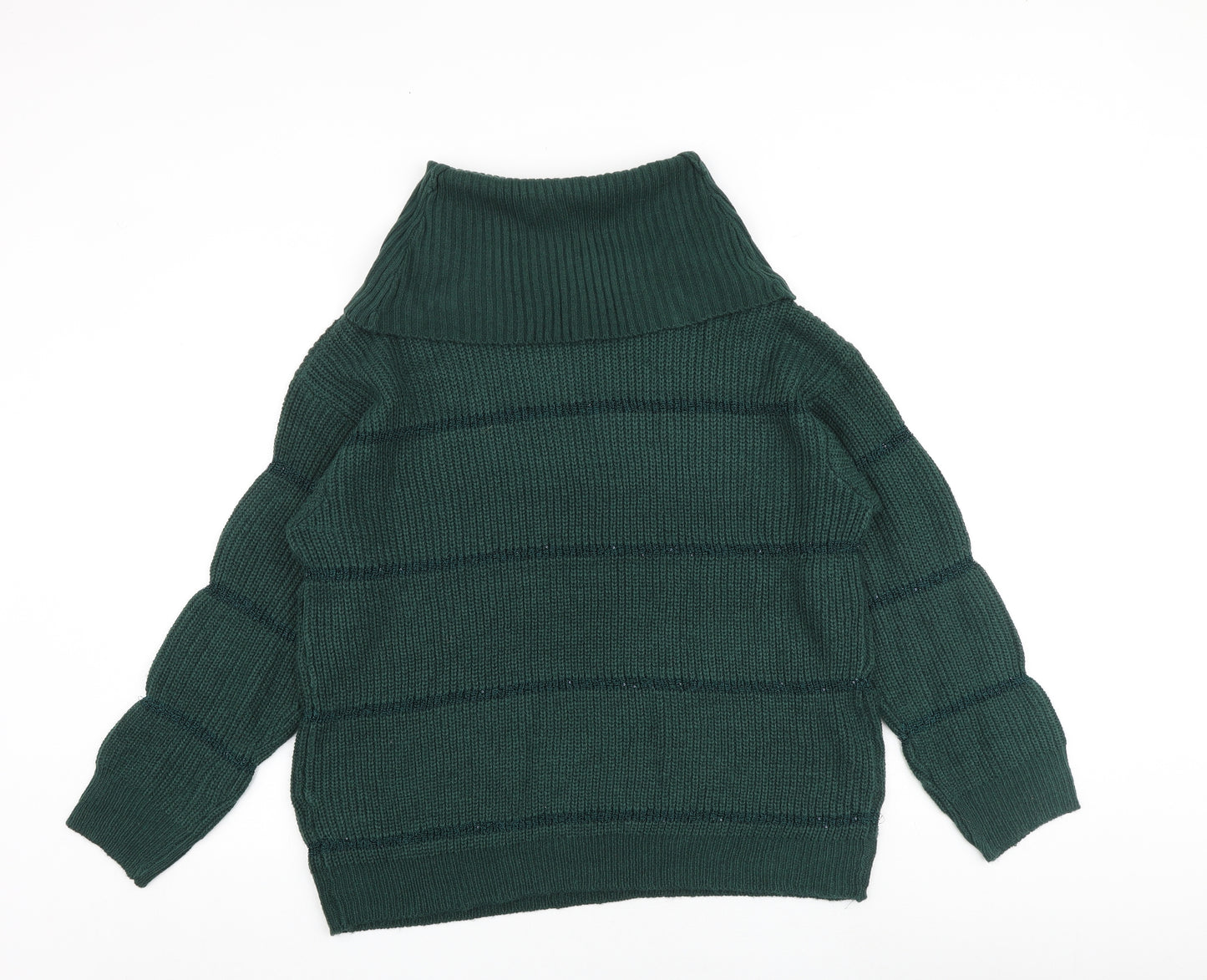 Be Loved Womens Green Roll Neck Acrylic Pullover Jumper Size XL