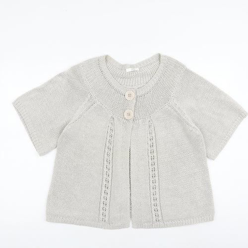 Marks and Spencer Womens Grey Round Neck Acrylic Cardigan Jumper Size 20