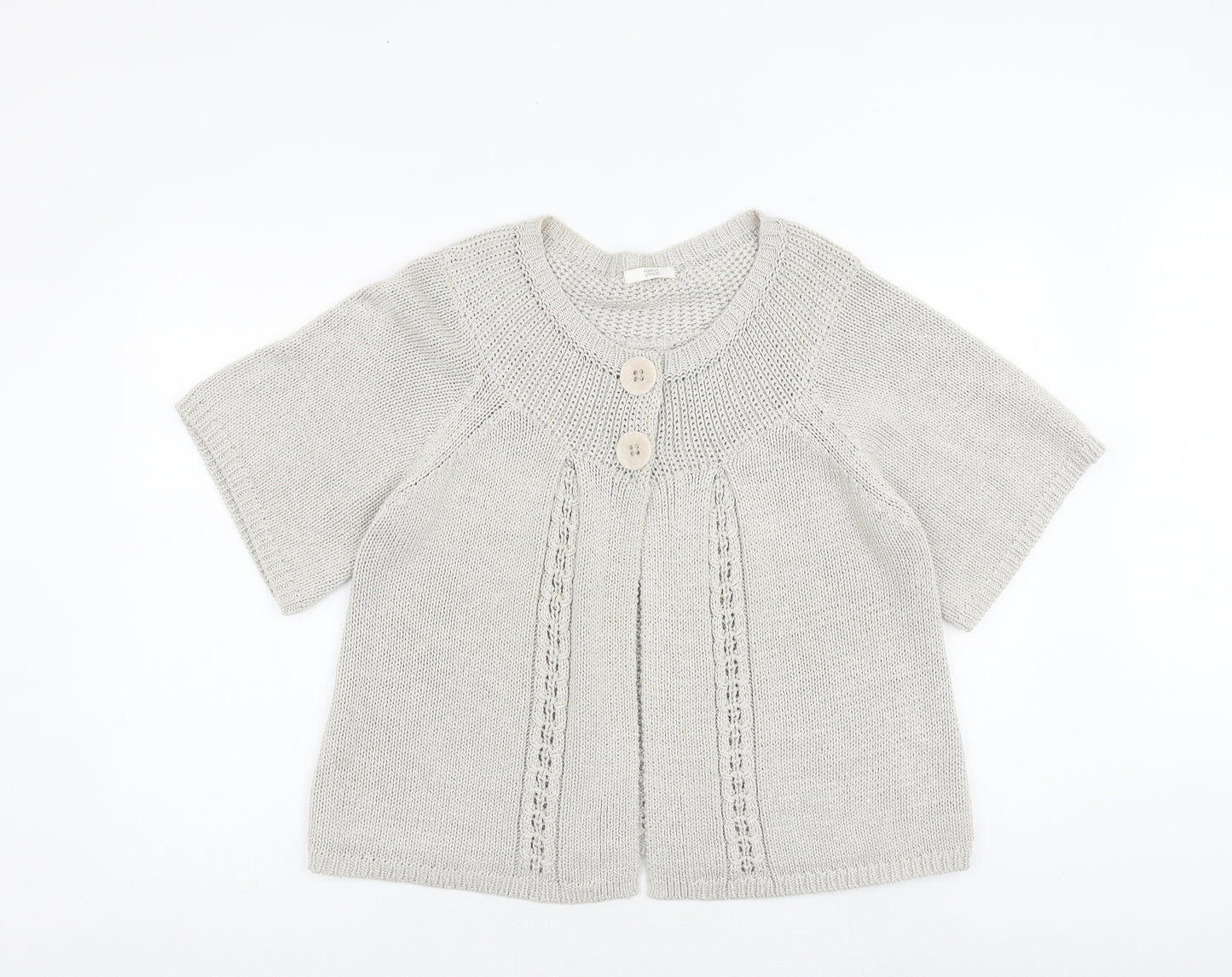 Marks and Spencer Womens Grey Round Neck Acrylic Cardigan Jumper Size 20