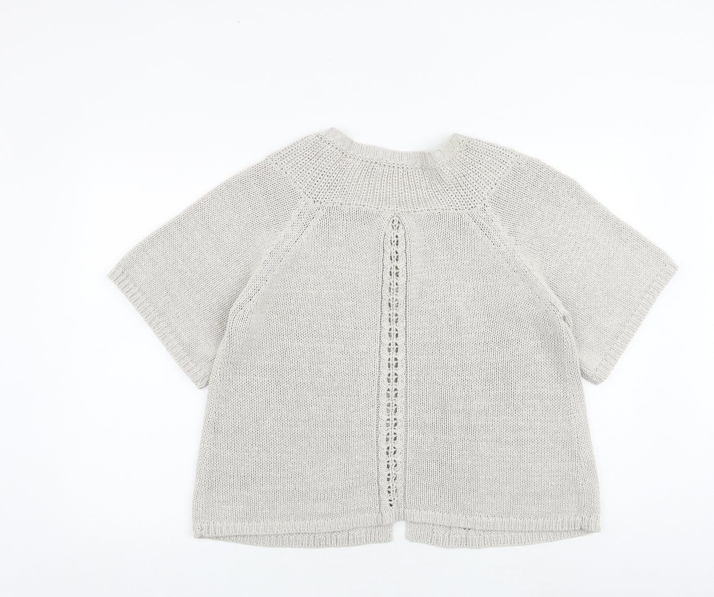 Marks and Spencer Womens Grey Round Neck Acrylic Cardigan Jumper Size 20