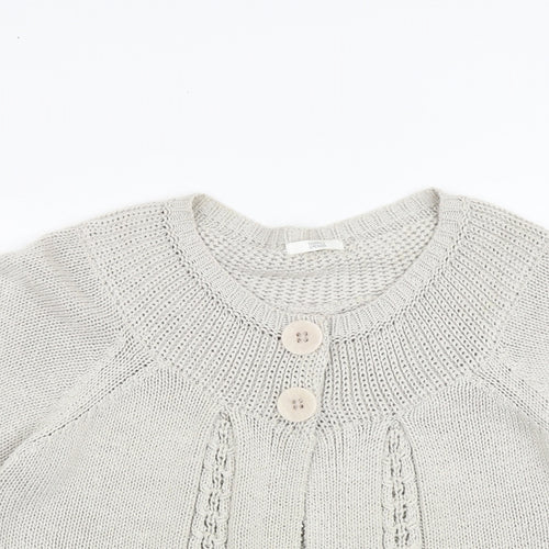 Marks and Spencer Womens Grey Round Neck Acrylic Cardigan Jumper Size 20