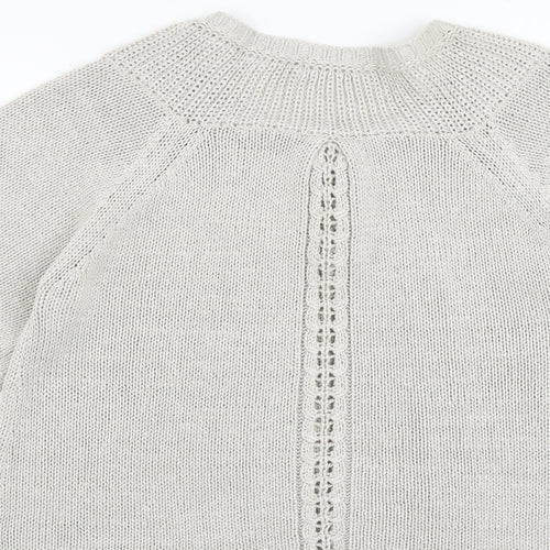 Marks and Spencer Womens Grey Round Neck Acrylic Cardigan Jumper Size 20