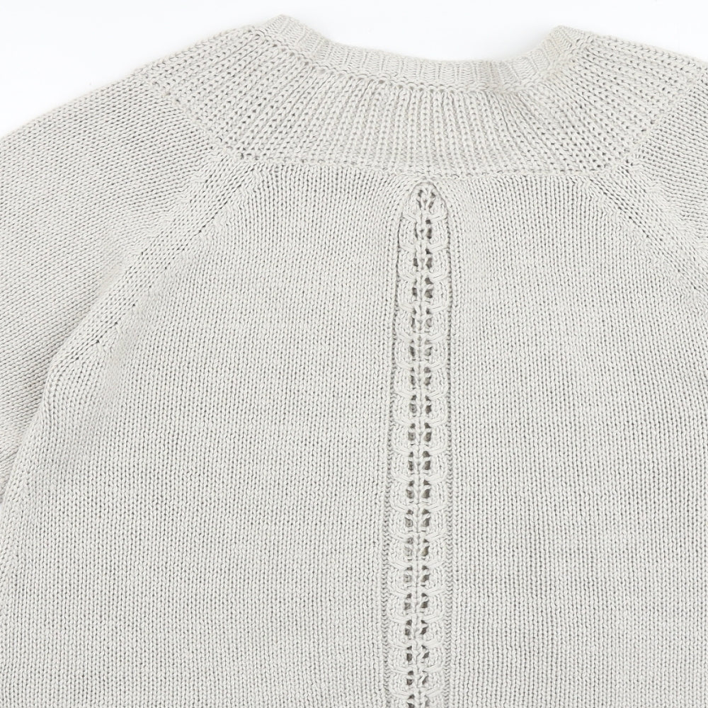Marks and Spencer Womens Grey Round Neck Acrylic Cardigan Jumper Size 20