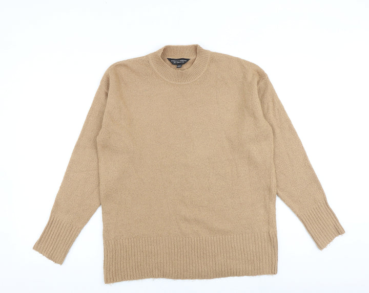 Dorothy Perkins Womens Brown Round Neck Acrylic Pullover Jumper Size 10