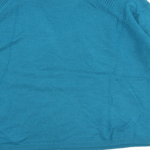 Per Una Womens Blue Round Neck Acrylic Pullover Jumper Size 14