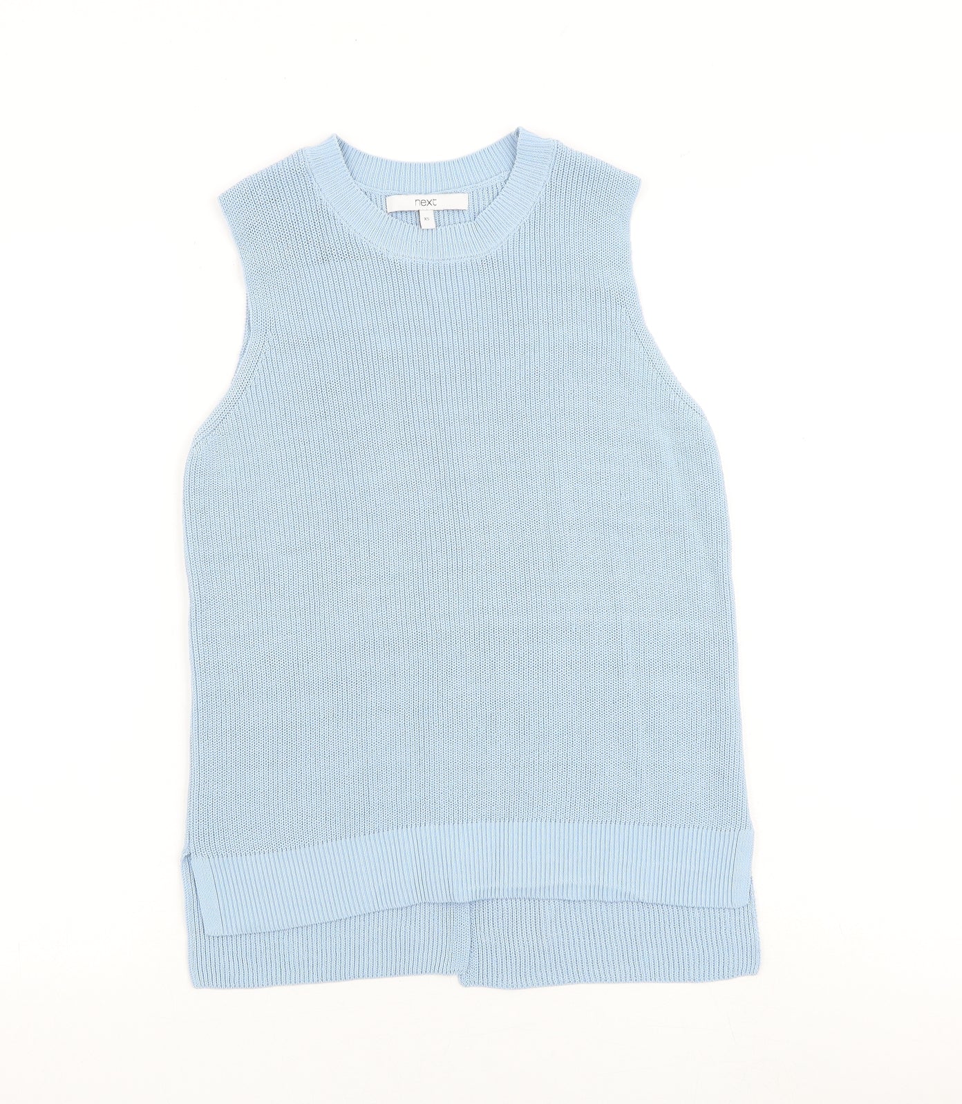 NEXT Womens Blue Cotton Basic Blouse Size XS Crew Neck