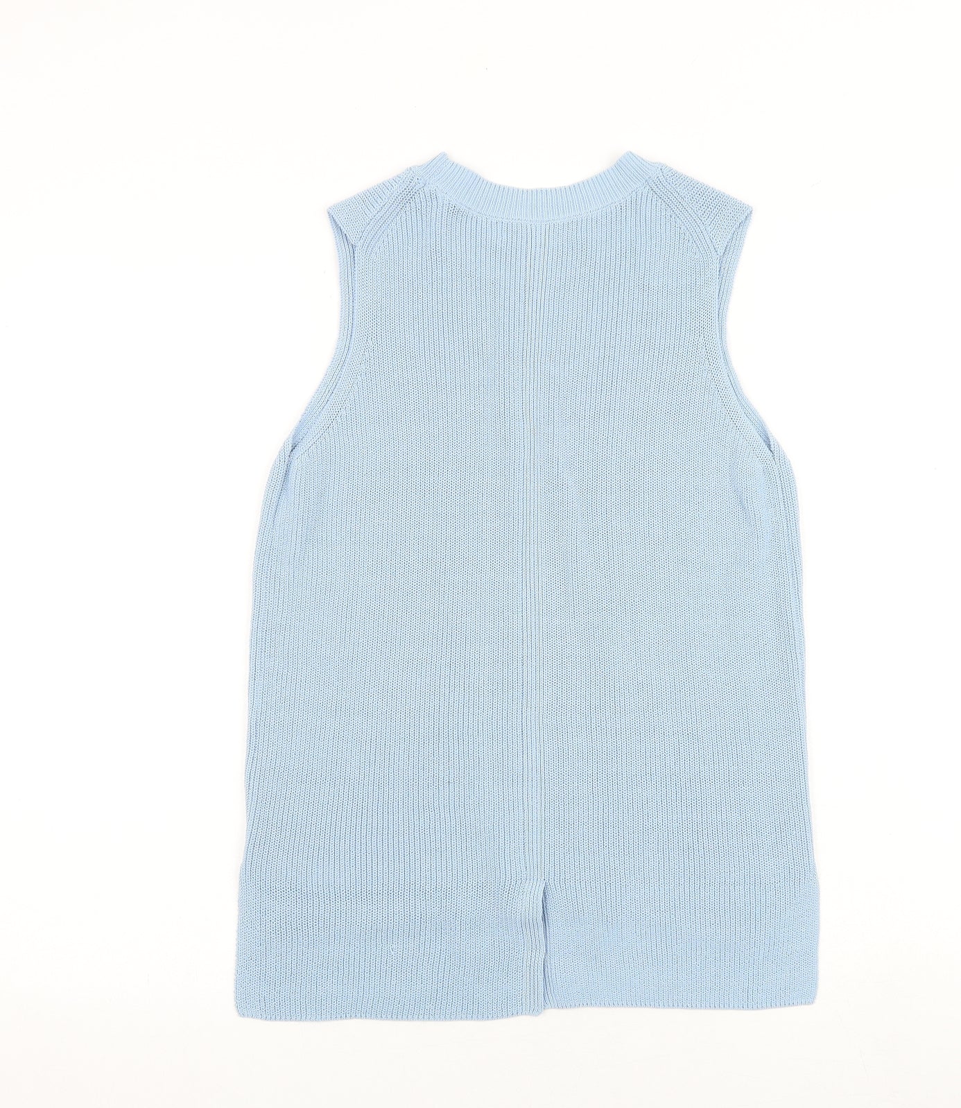 NEXT Womens Blue Cotton Basic Blouse Size XS Crew Neck